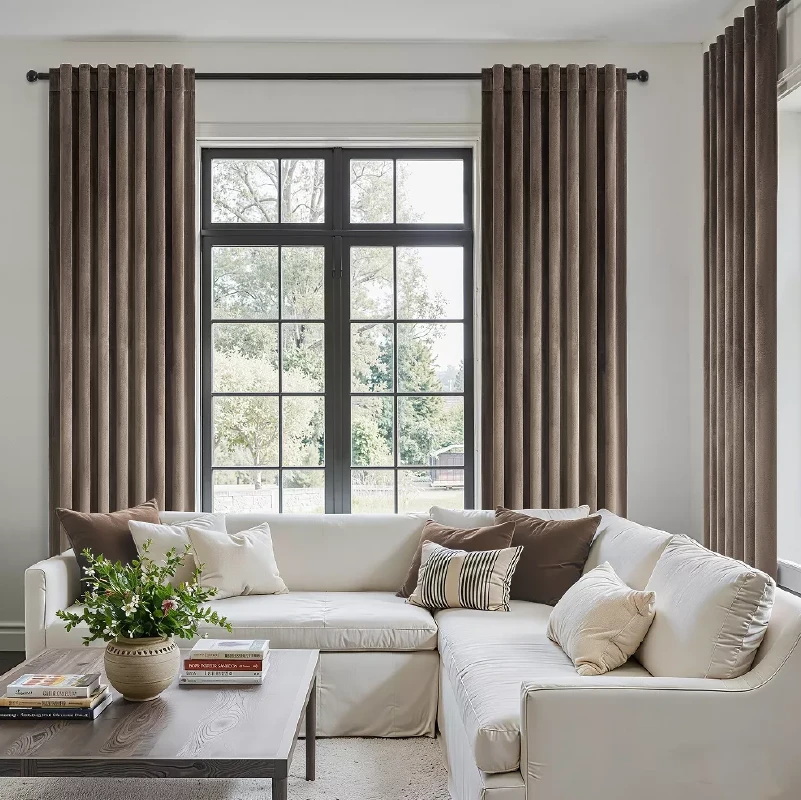 Acoustic sound-dampening heavy pile thermal velvet curtains in Dubai