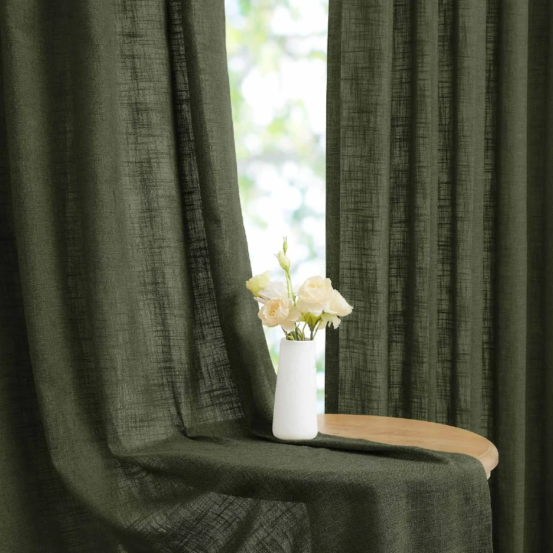 Air-permeable cooling plant fiber natural drape linen curtains in UAE