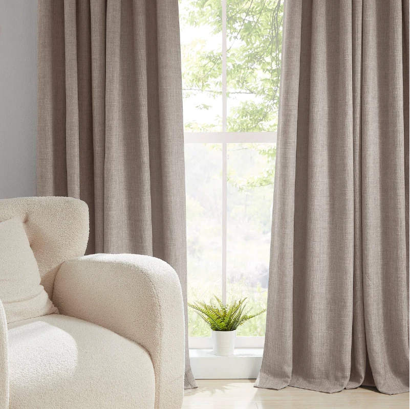 Airy lightweight naturally slubbed woven linen curtains in Dubai
