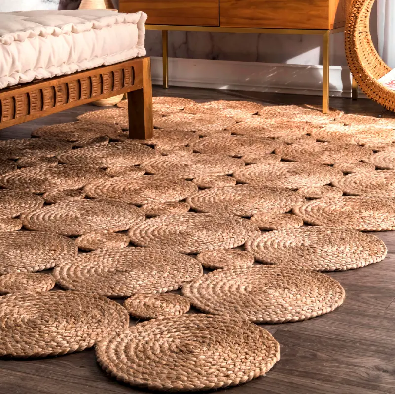 Crush-resistant firm woven grain eco-friendly jute carpets in UAE