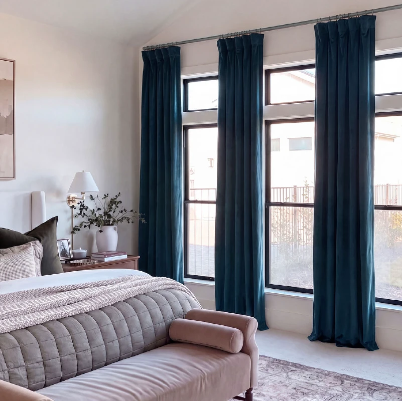Heat-reflective thermal insulating layer thick velvet curtains in UAE