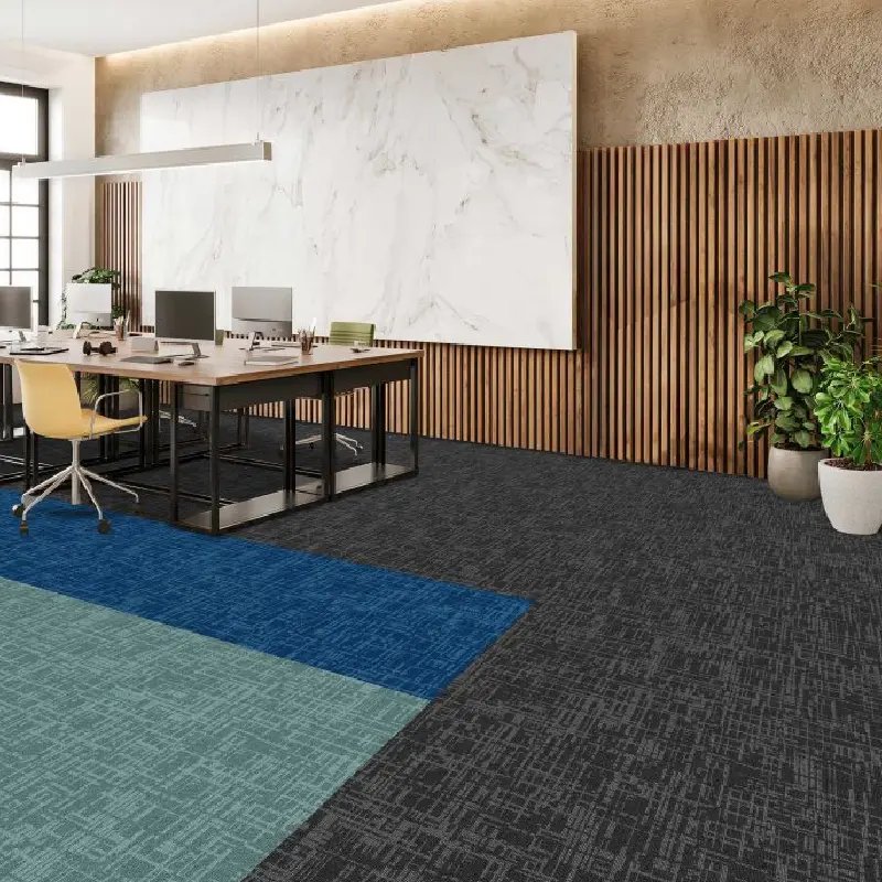Heavy-duty loop pile crush-resistant carpet tiles in UAE