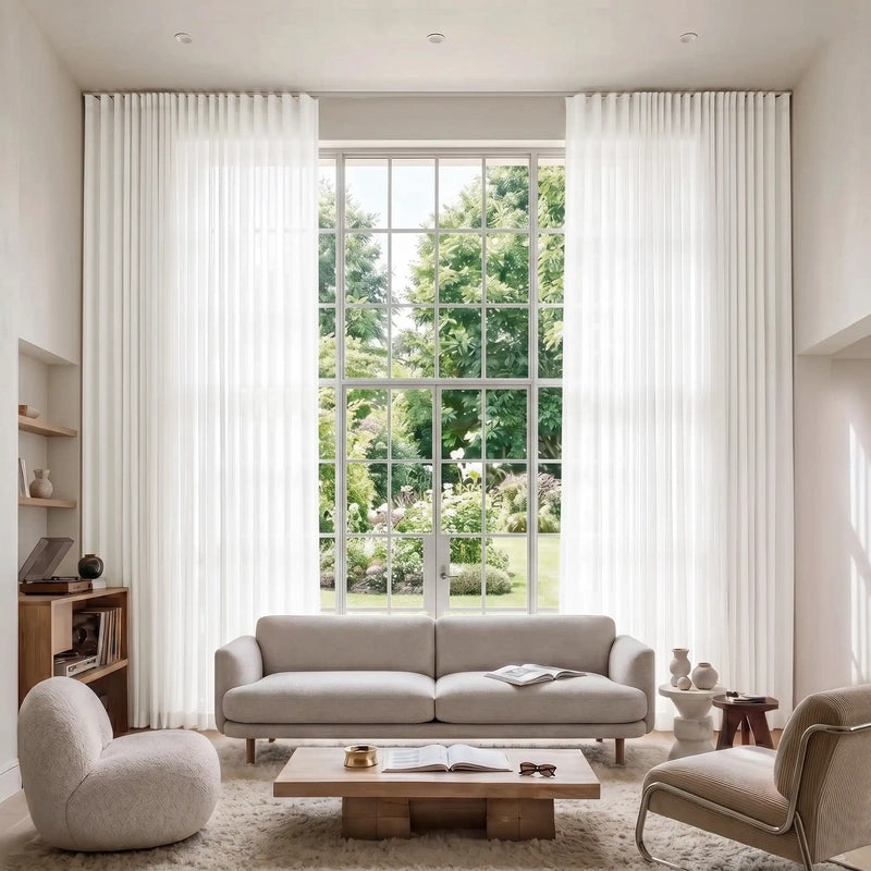 High-clarity daylight-diffusing soft sheer curtains in Dubai