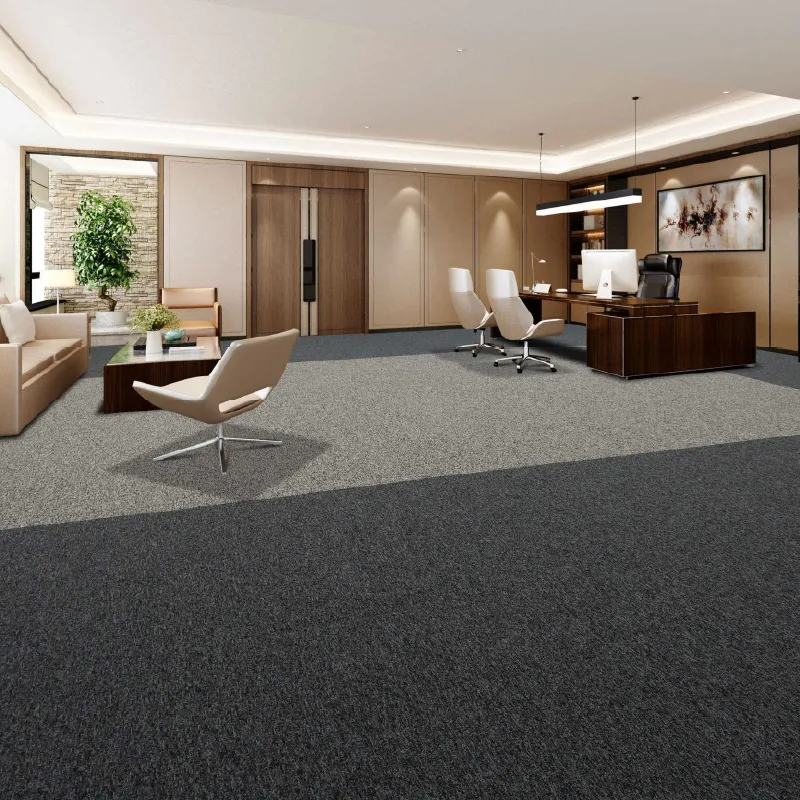 High-density cushioned comfort-backed indoor carpet tiles in UAE