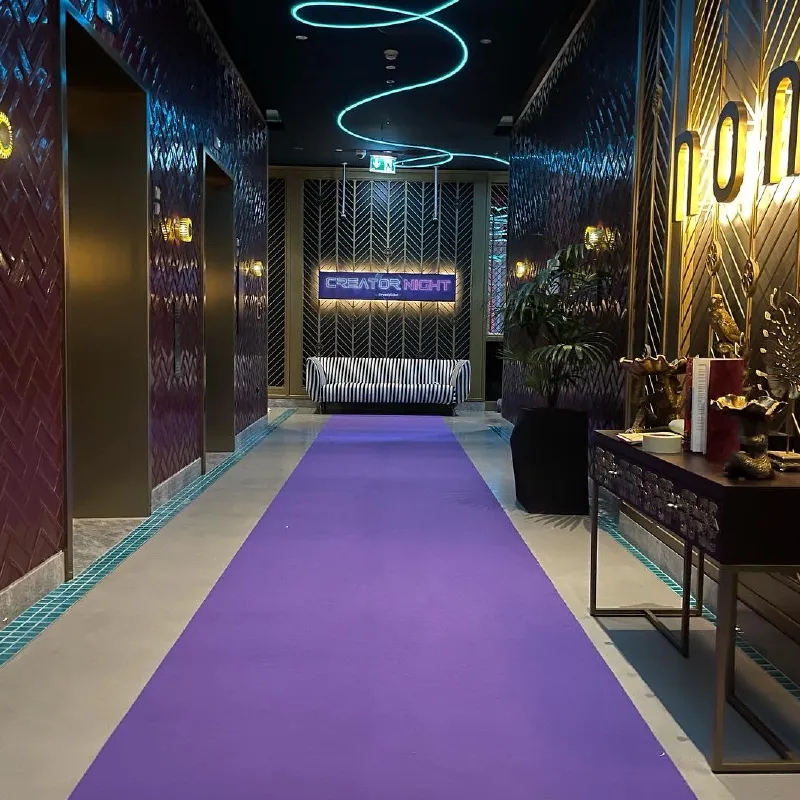 Stain-resistant surface-protected exhibition carpet in UAE