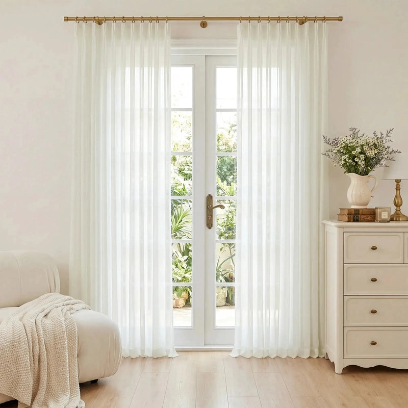 Sun-shield protected breathable slub textured sheer curtains in UAE