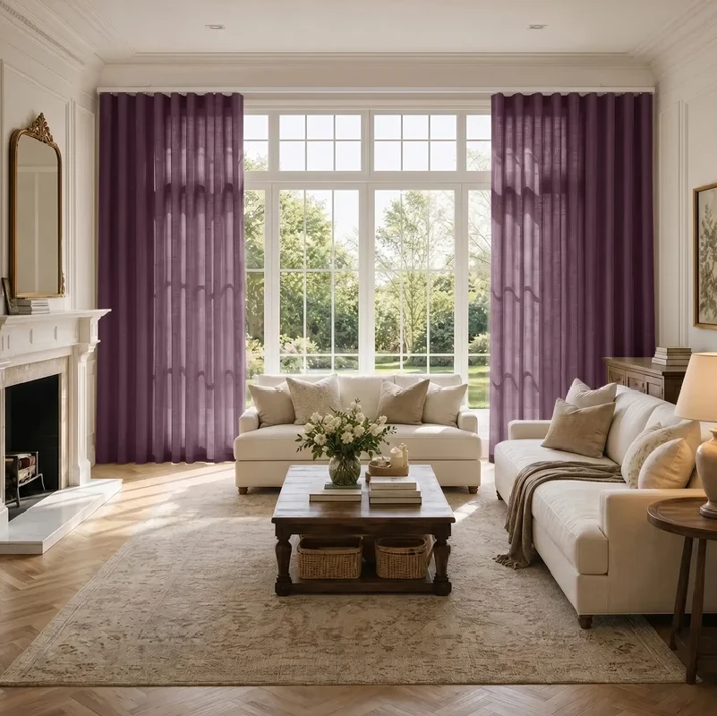 Sun-shield protected natural yarn fade-resistant linen curtains in UAE