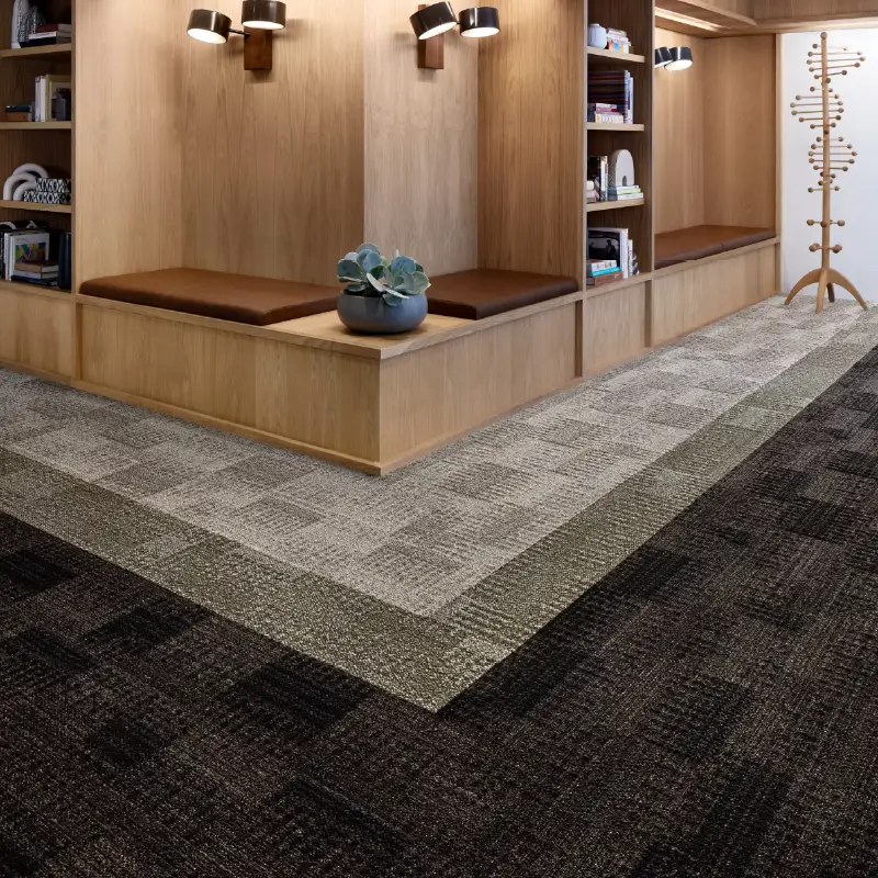 Wear-resistant anti-fray reinforced edge carpet tiles in UAE