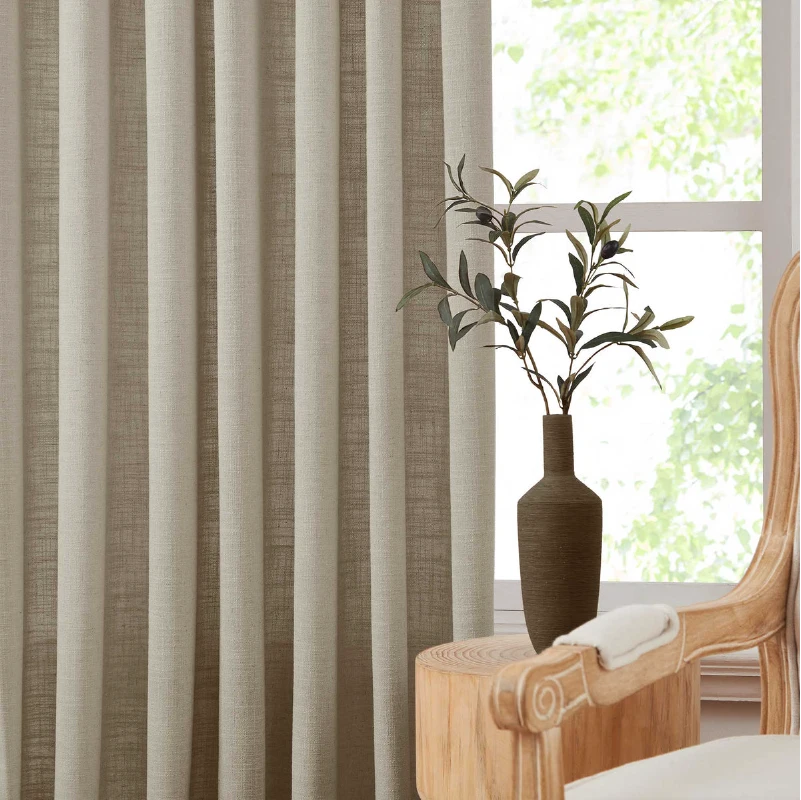 Wrinkle-chic relaxed drape luxury texture linen curtains in Dubai