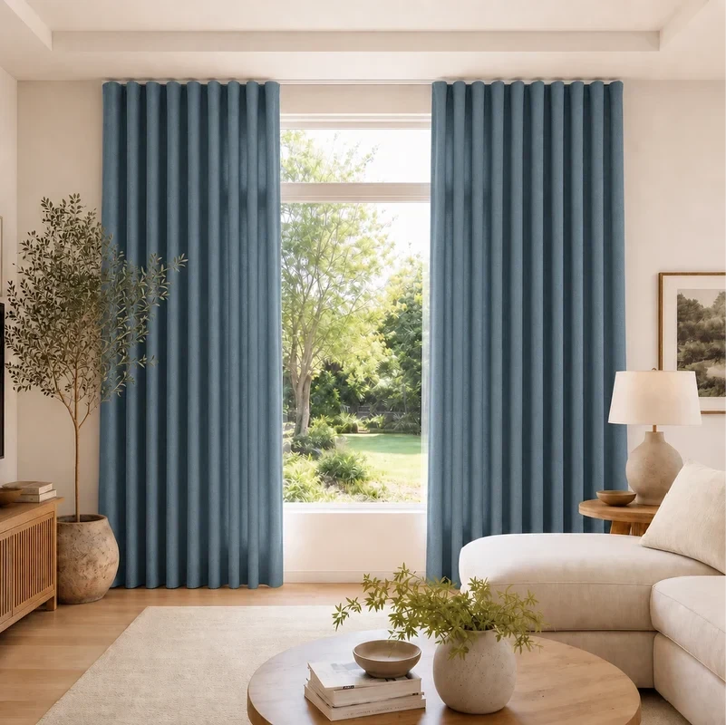 Wrinkle-relaxed elegant texture sustainable linen curtains in Dubai