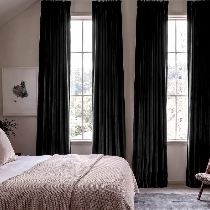 Wrinkle-resistant dense drape soft texture blackout curtains in Dubai