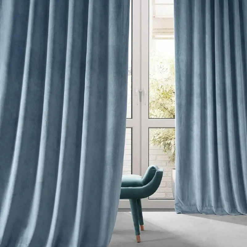 Wrinkle-resistant smooth drape high-density velvet curtains in Dubai